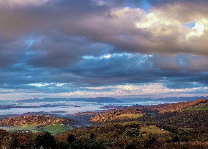 Landscape Greeting Card featuring the photograph A Break in the Clouds by Joe Shrader