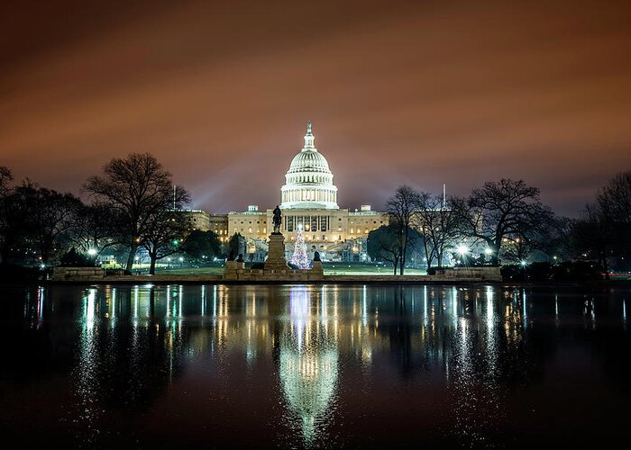Washington Dc Greeting Card featuring the photograph A Cold Christmas by Ryan Wyckoff