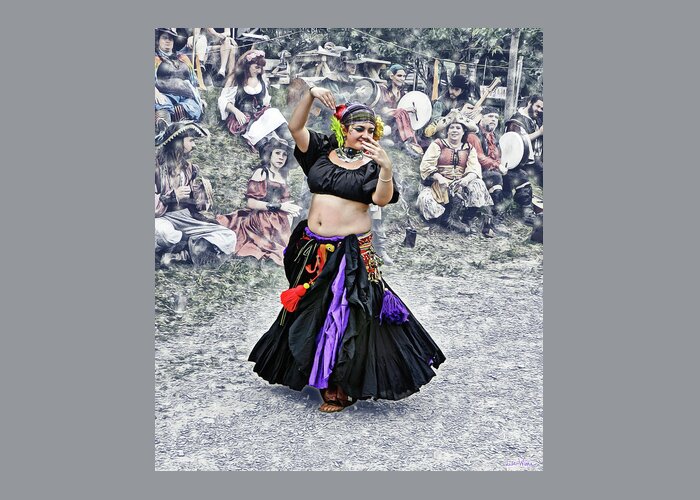 Lise Winne Greeting Card featuring the digital art A Dancer Takes the Stage by Lise Winne