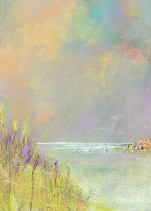 Landscapes Greeting Card featuring the painting A Day at the Beach by Frances Marino