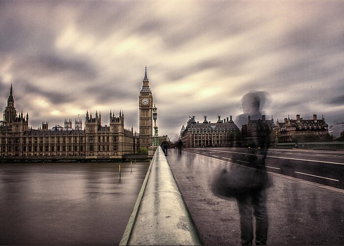 Westminster Greeting Card featuring the photograph A Ghostly Figure by Martin Newman