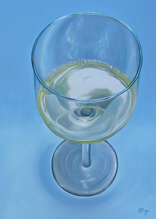 Realism Greeting Card featuring the painting A Glass of Wine is Fine by Emily Page