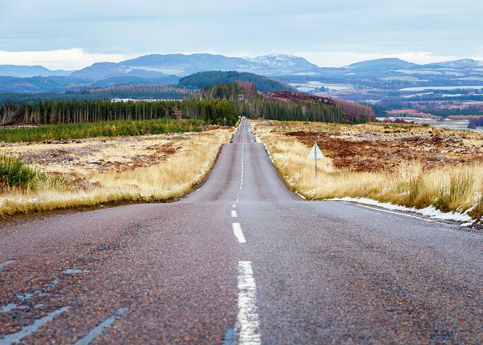Bumpy Greeting Card featuring the photograph A Highland Road by Rick Deacon