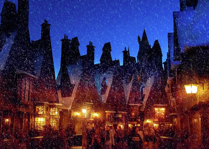 Harry Potter Greeting Card featuring the photograph A Hogsmeade Christmas Blank by Mark Andrew Thomas