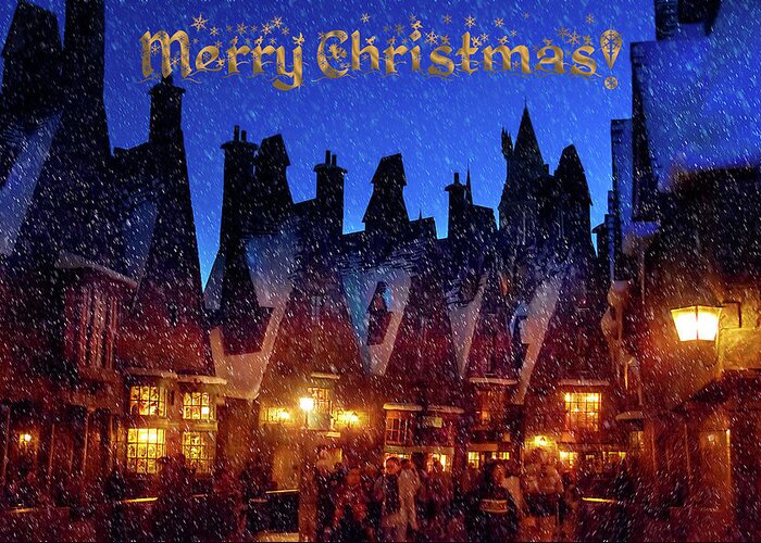 Harry Potter Greeting Card featuring the photograph A Hogsmeade Christmas by Mark Andrew Thomas
