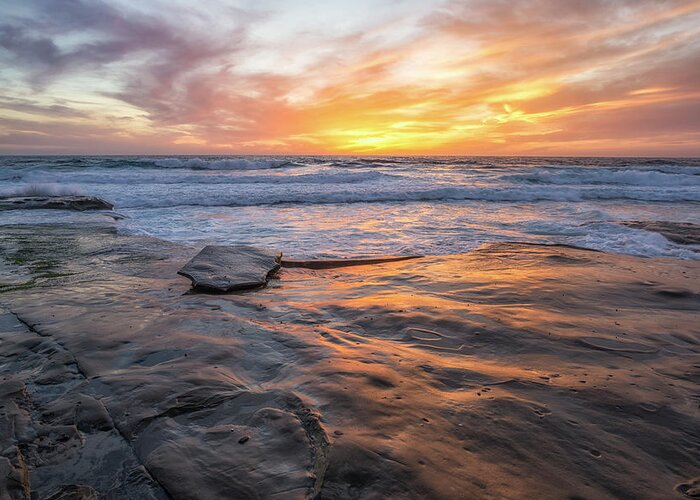 Sunset Greeting Card featuring the photograph A La Jolla Sunset #2 by Joseph S Giacalone