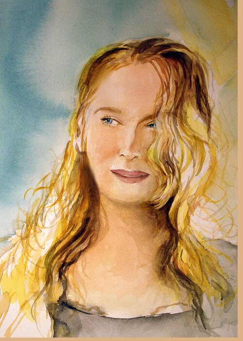 Meryl Streep Greeting Card featuring the painting A little bit of Meryl by Allison Ashton