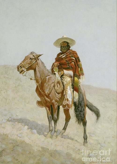 Remington Greeting Card featuring the painting A Mexican Vaquero by Frederic Remington
