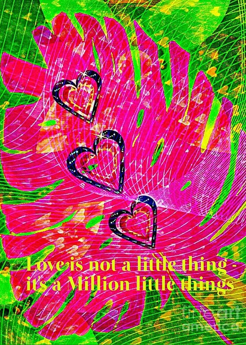 Philodendron Greeting Card featuring the digital art A Million Little Things by Pamela Smale Williams