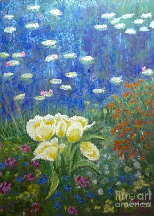 Monet Greeting Card featuring the painting A Monet Moment by Lynda Evans