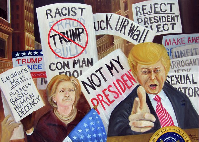 2016 Presidential Election Greeting Card featuring the painting A Nation in Distress by Leonardo Ruggieri