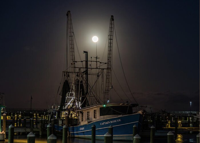Full Moon Greeting Card featuring the photograph A Nautical Field Goal by JASawyer Imaging