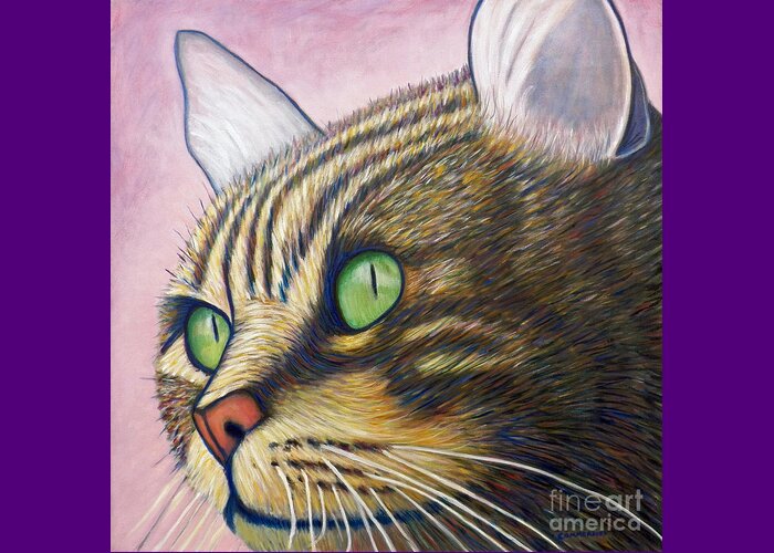 Cat Greeting Card featuring the painting A New Day by Brian Commerford