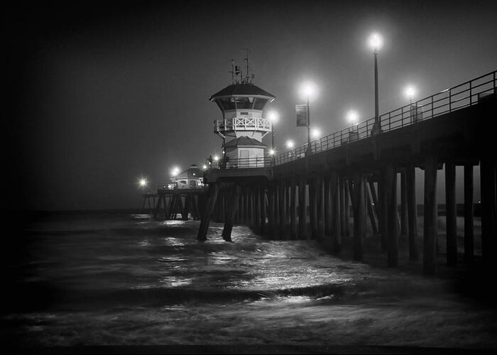 A Night On The Pier Greeting Card featuring the photograph A Night on the Pier by Mariola Bitner