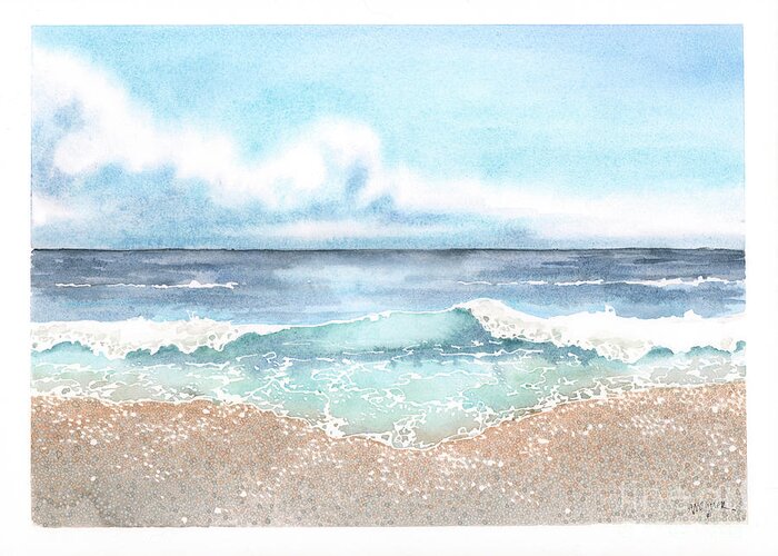 Beach Greeting Card featuring the painting A Perfect Day by Hilda Wagner
