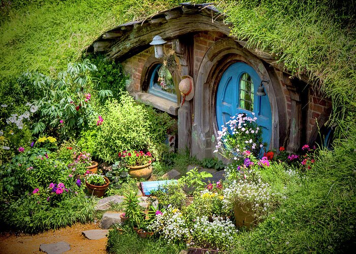Hobbits Greeting Card featuring the photograph A Pretty Hobbit Hole by Kathryn McBride
