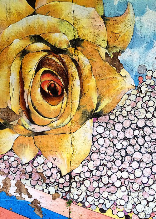 Rose Greeting Card featuring the tapestry - textile A Rose by Any Other Name by Terry Rowe