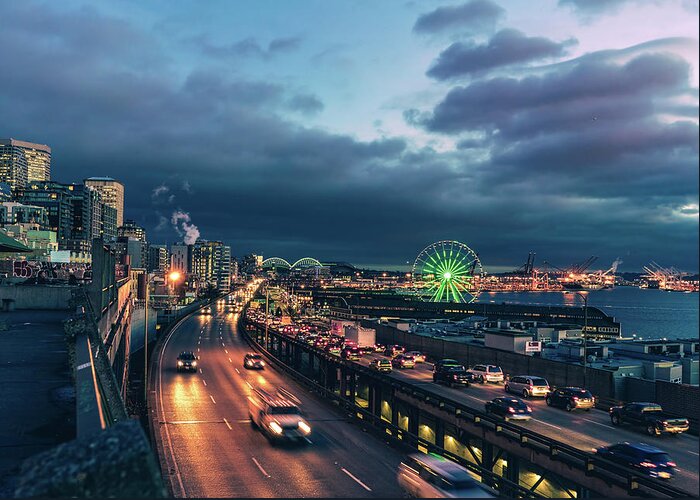 North America Greeting Card featuring the photograph A Seattle Evening by Nisah Cheatham