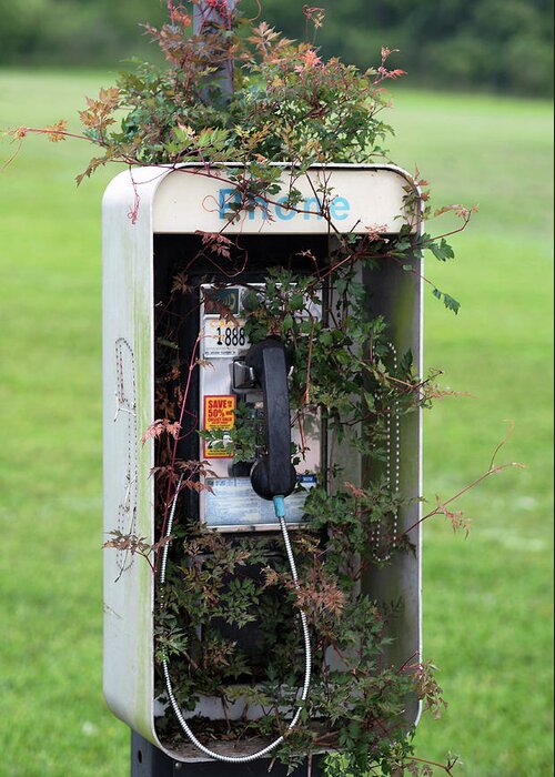Pay Phone Greeting Card featuring the photograph A Sign of the Times by Jerry Connally