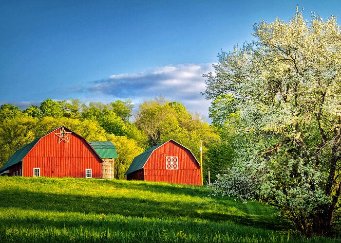 A Spring Evening In The Country Greeting Card featuring the photograph A Spring Evening in the Country by Carolyn Derstine