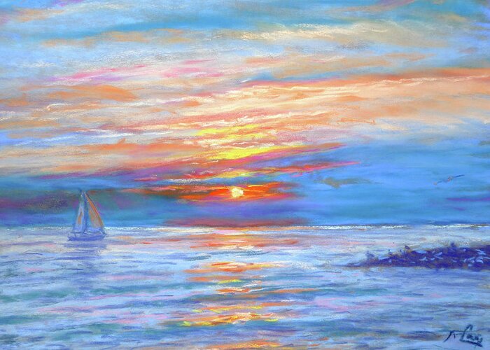 Sail Greeting Card featuring the painting A Summer Sail by Michael Camp