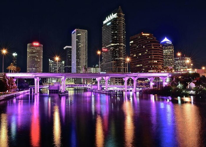Tampa Greeting Card featuring the photograph A Tampa Night by Frozen in Time Fine Art Photography