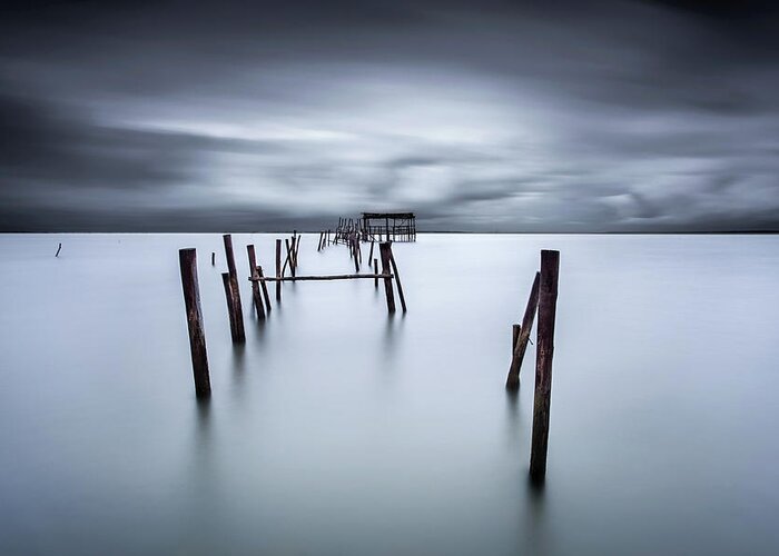 Pier Greeting Card featuring the photograph A test of time by Jorge Maia