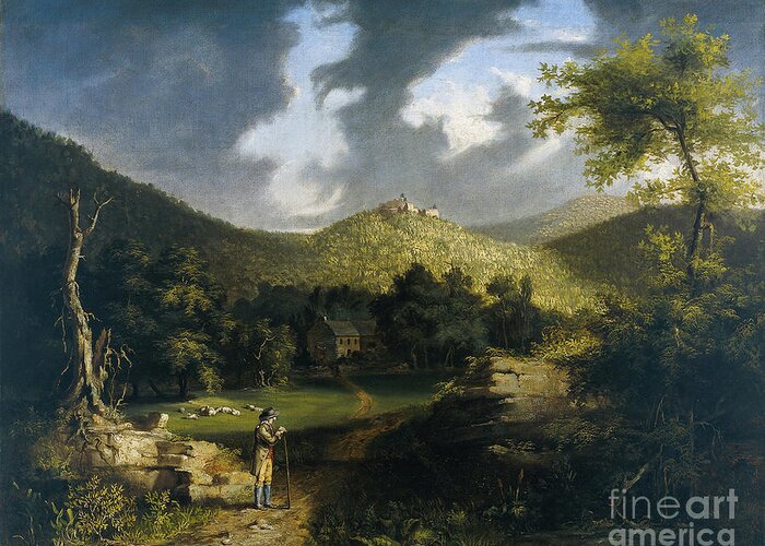Thomas Cole Greeting Card featuring the painting A View of Fort Putnam by MotionAge Designs