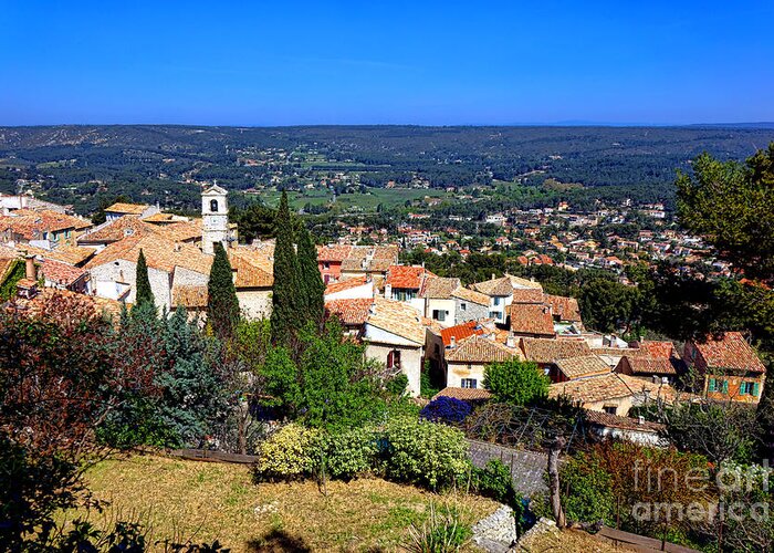 Provence Greeting Card featuring the photograph A Village in Provence by Olivier Le Queinec