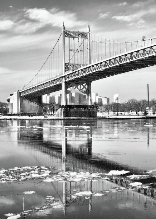 Triboro Bridge Greeting Card featuring the photograph A Winter Portrait of the Triboro Bridge by Cate Franklyn