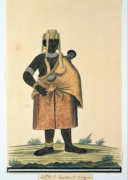 A Xhosa (possibly Gonaqua) Greeting Card featuring the painting A Xhosa by Robert Jacob Gordon
