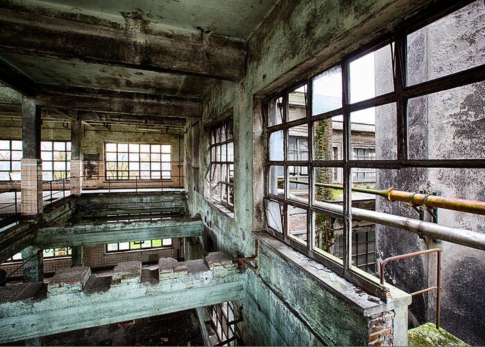 Abandon Greeting Card featuring the photograph Abandoned industrial distillery by Dirk Ercken