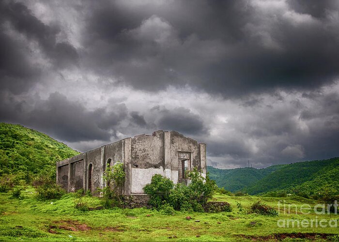 Abandoned Greeting Card featuring the photograph Abandoned Site by Charuhas Images