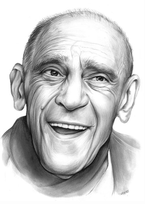 Celebrities Greeting Card featuring the drawing Abe Vigota by Greg Joens