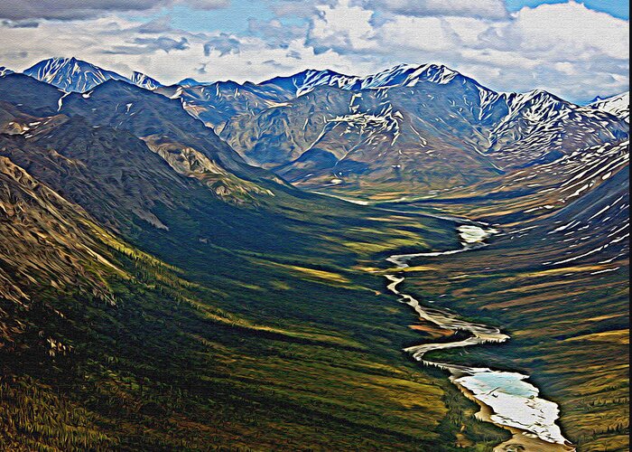 Alaska Greeting Card featuring the painting Above the Arctic Circle by John Haldane