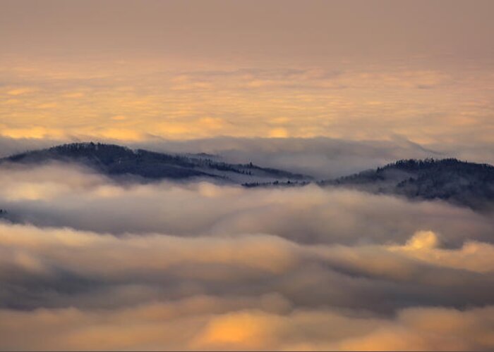 Above The Morning Clouds Greeting Card featuring the photograph Above The Morning Clouds by Ken Barrett