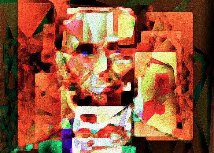 Wingsdomain Greeting Card featuring the photograph Abraham Lincoln in Abstract Cubism 20170327 square by Wingsdomain Art and Photography