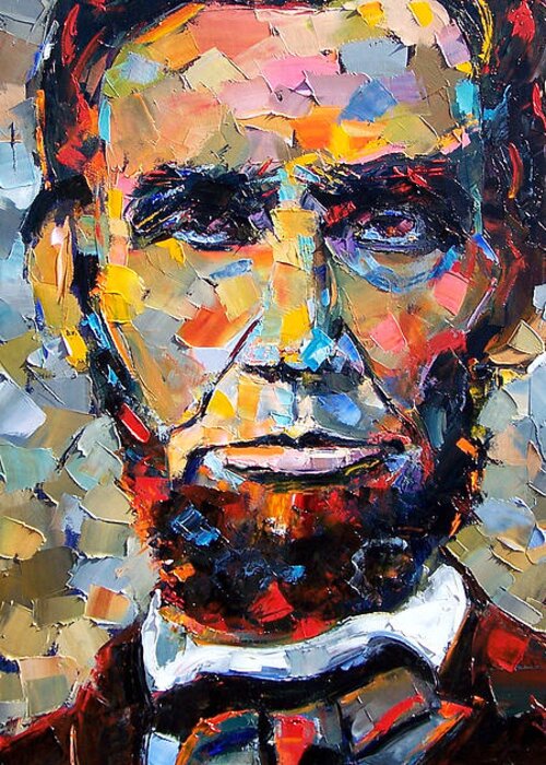 President Greeting Card featuring the painting Abraham Lincoln portrait by Debra Hurd