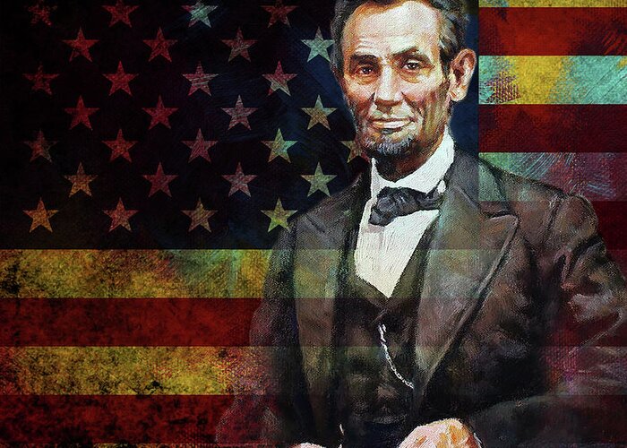 American Greeting Card featuring the painting Abraham Lincoln the President by Gull G