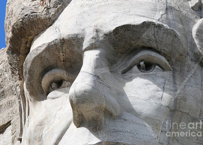 Mount Rushmore Greeting Card featuring the photograph Abraham Lincolns Eyes Mount Rushmore 8785 by Jack Schultz