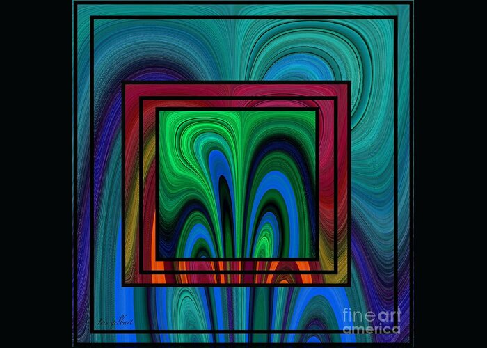 Abstract Greeting Card featuring the digital art Abstract 2551 by Iris Gelbart