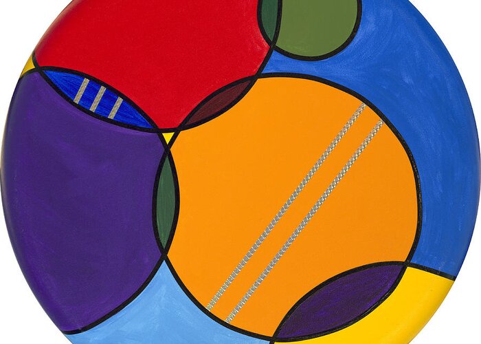 Circles Canvas Greeting Card featuring the painting Abstract Circles 2 by Patty Vicknair