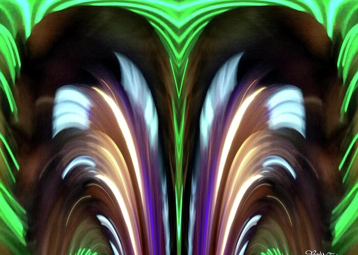 Exciting Energy Greeting Card featuring the digital art Abstract Exciting #0609_1a by Barbara Tristan