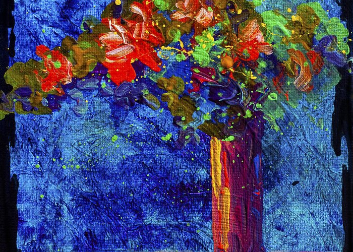 Floral Greeting Card featuring the painting Abstract Floral 2 by Marion Rose