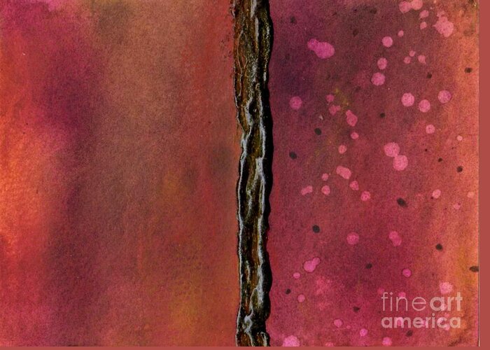 Abstract Art Greeting Card featuring the painting Abstract in Rose and Copper by Desiree Paquette