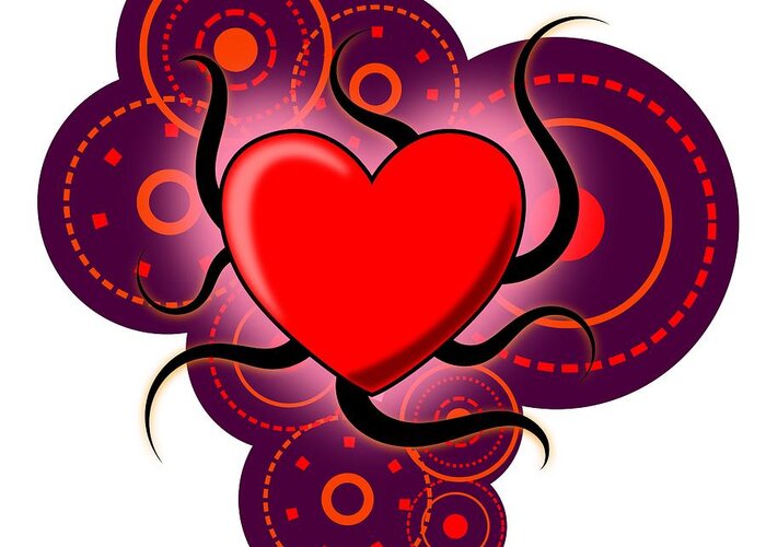 Heart Greeting Card featuring the digital art Abstract love by Martin Capek