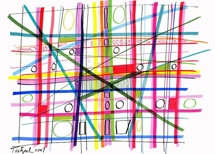 Abstract Art Greeting Card featuring the drawing Abstract Pen Drawing One by Lynne Taetzsch
