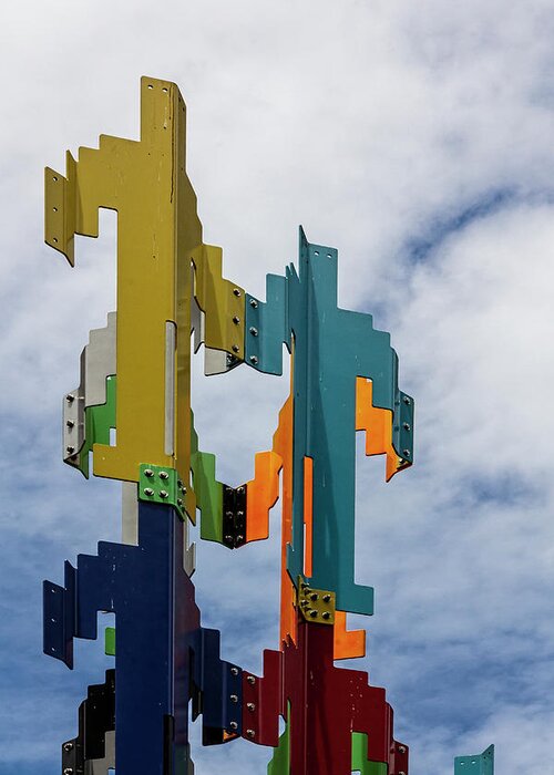 Abstract Statue Greeting Card featuring the photograph Abstract Statue Sky and Clouds by Robert Ullmann