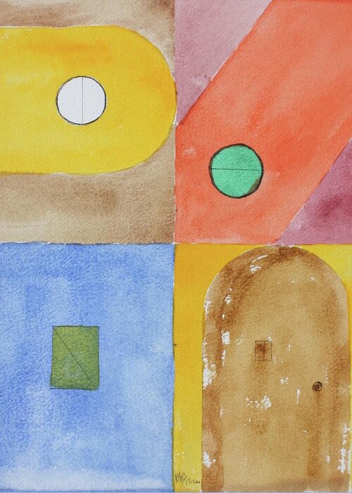 Abstract 2017 Greeting Card featuring the painting Abstract watercolour by Roger Cummiskey