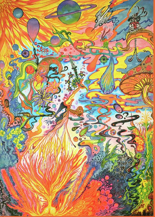 Acid Dreams Greeting Card by Liz Baker